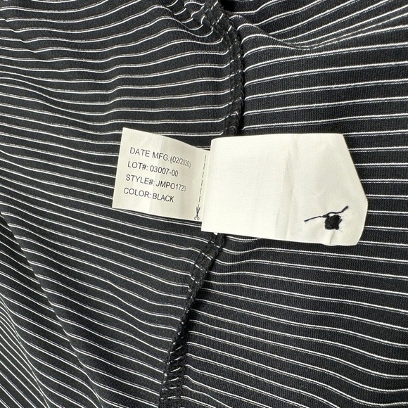 NWT Johnnie-O Albatross Black Pin-Striped Polo Embroidery Size Medium UPF 50 - Picture 6 of 9